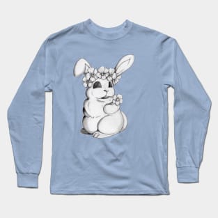 Bunny With Crown of Flowers Long Sleeve T-Shirt